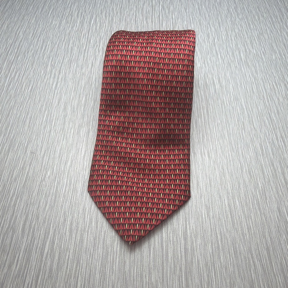 Brioni Men's Red Geometric Silk Tie Luxury Designer Necktie Made in Italy